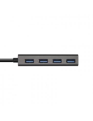Aisens hub usb 3.1 usb-c/m-4xtipo a/h gris, 15cm