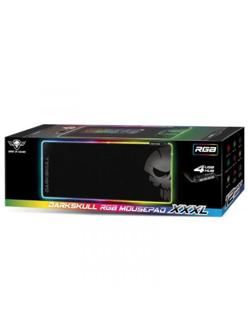 Spirit of gamer alfombrilla darkskull rgb+hub xxxl