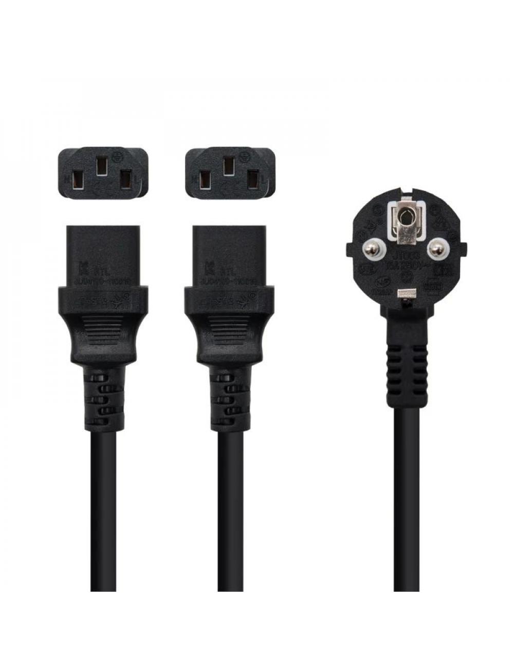 Nanocable cable aliment. cee7-m a 2xc13-h 3 m