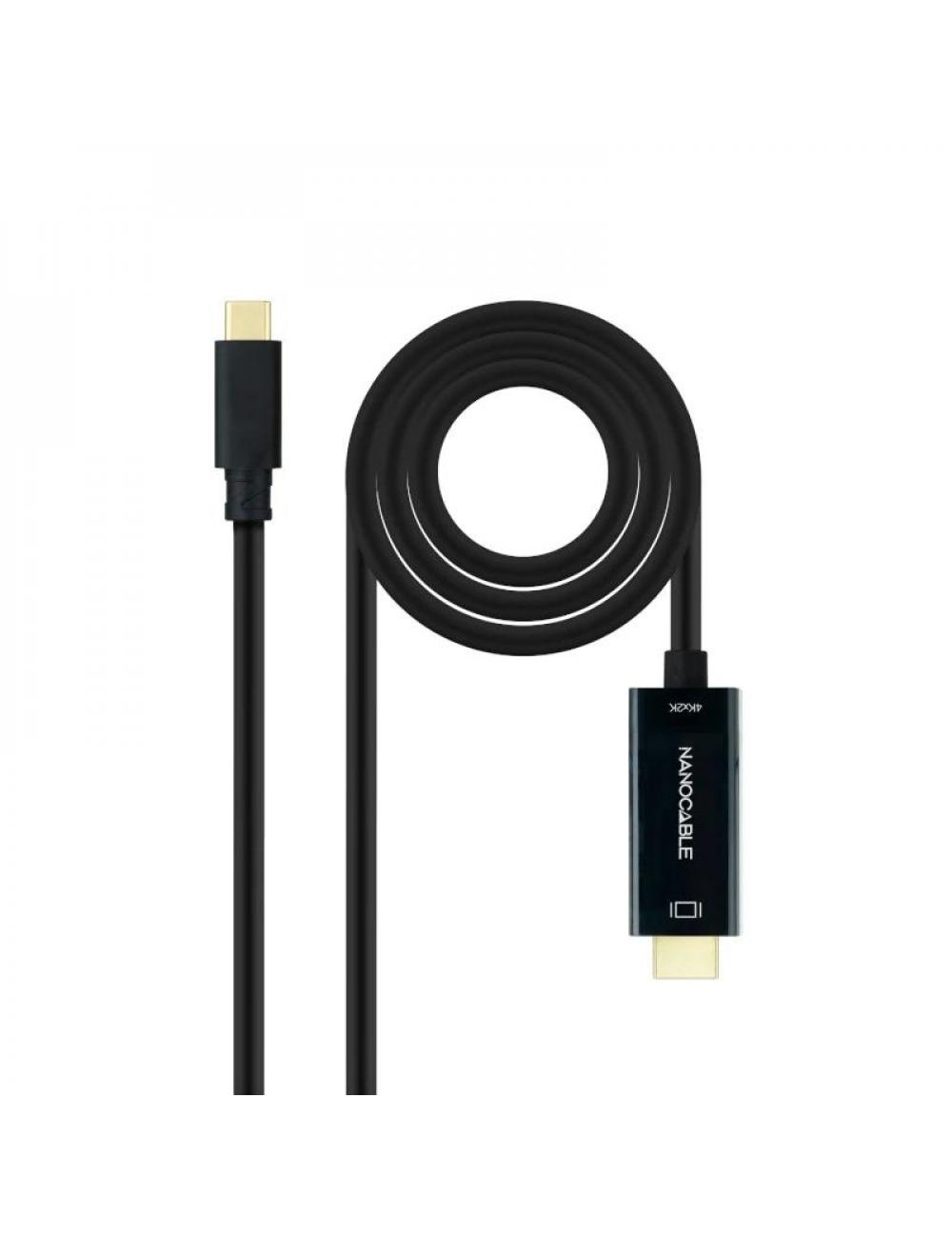 Nanocable conversor usb-c/hdmi negro, 5 m