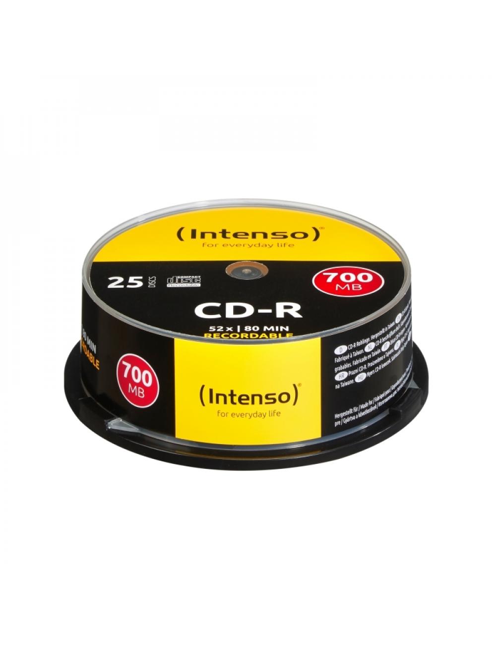 Intenso cd-r 700mb/80min tubo 25 unidades