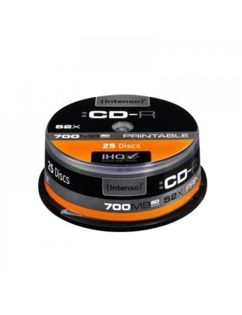 Intenso cd-r 700mb 52x printable tarrina 25uds
