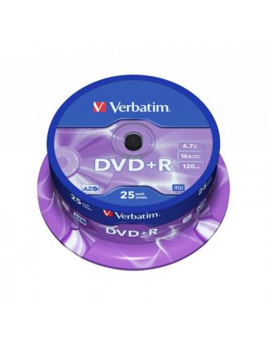 Verbatim dvd+r 4.7gb 16x tarrina 25uds