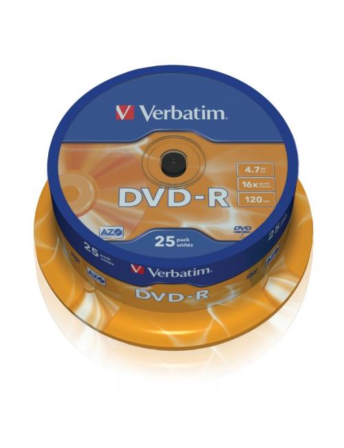 Verbatim dvd-r 4.7gb 16x tarrina 25uds