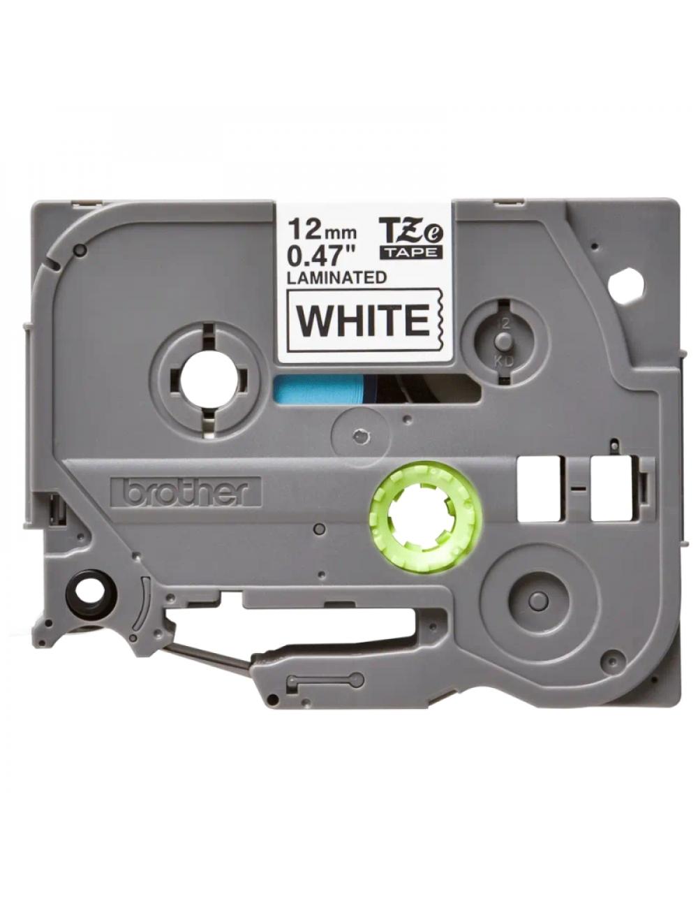 Brother cinta tze231 texto negro/blanco 12mm