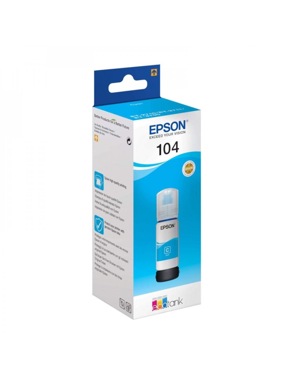 Epson botella tinta ecotank 104 cyan