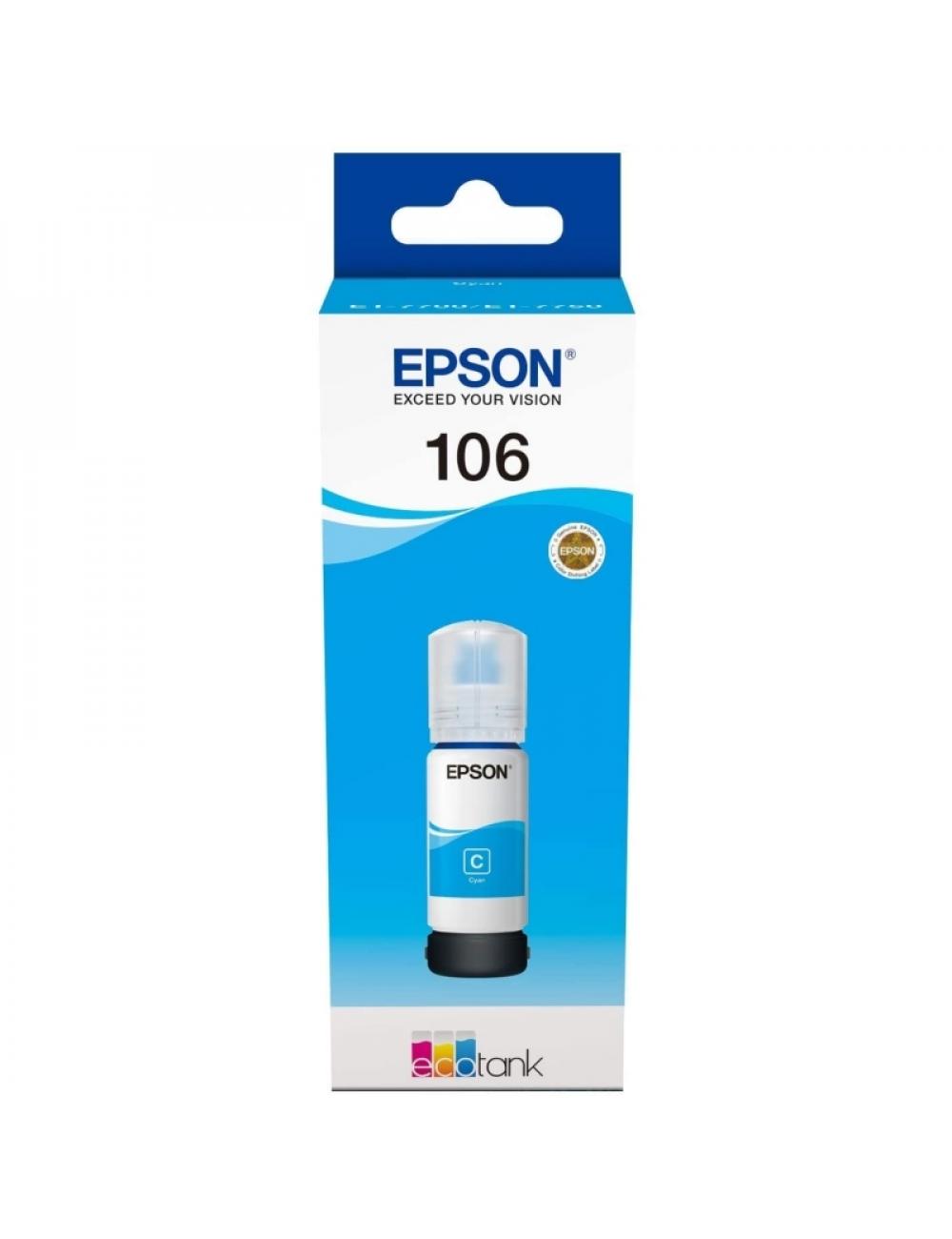 Epson botella tinta ecotank 106 cyan
