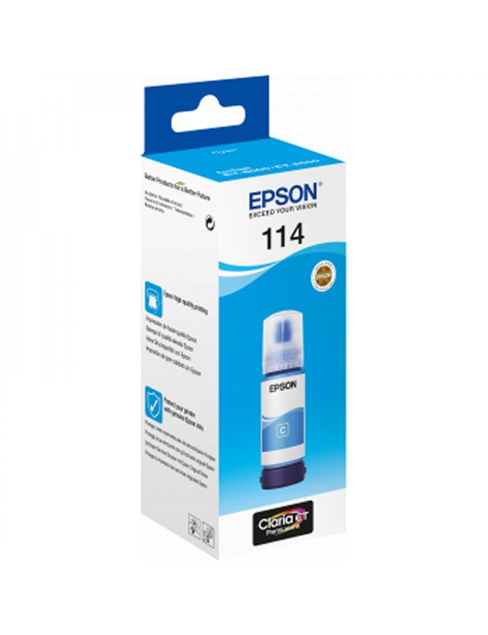 Epson botella tinta ecotank 114 cyan