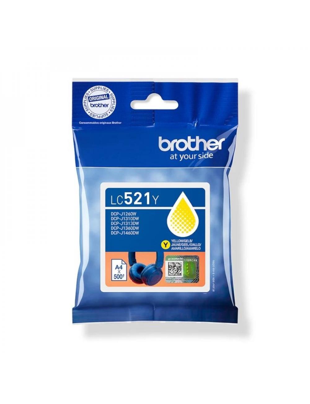 Brother cartucho lc521y amarillo