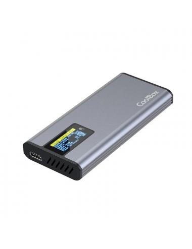 Coolbox caja ssd m.2 nvme/sata lcd minichase ps32