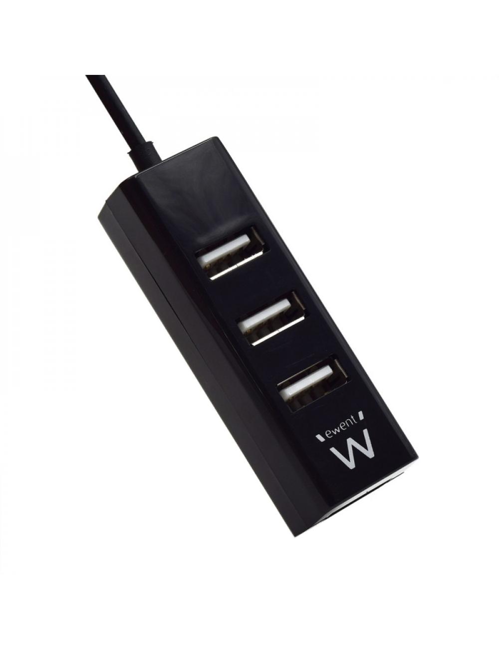 Ewent ew1123 mini-hub usb 4 puertos negro