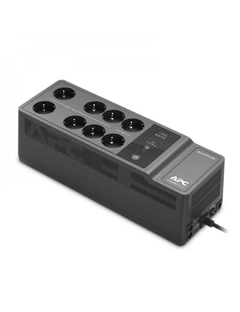 Apc back ups 650va/400w 8 tomas schuko usb a+c