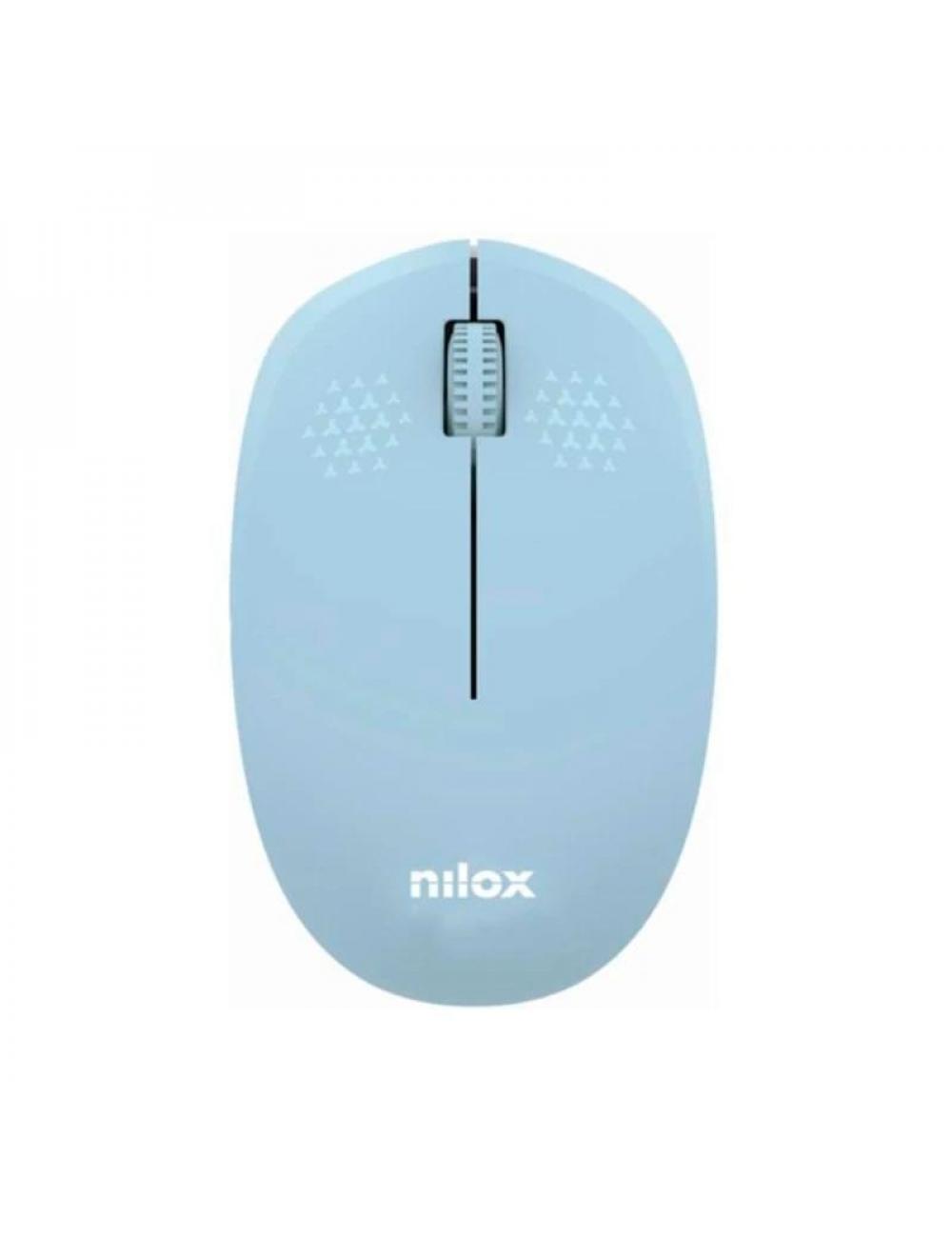 Nilox rat wireless, 1000 dpi, 3 botones, azul