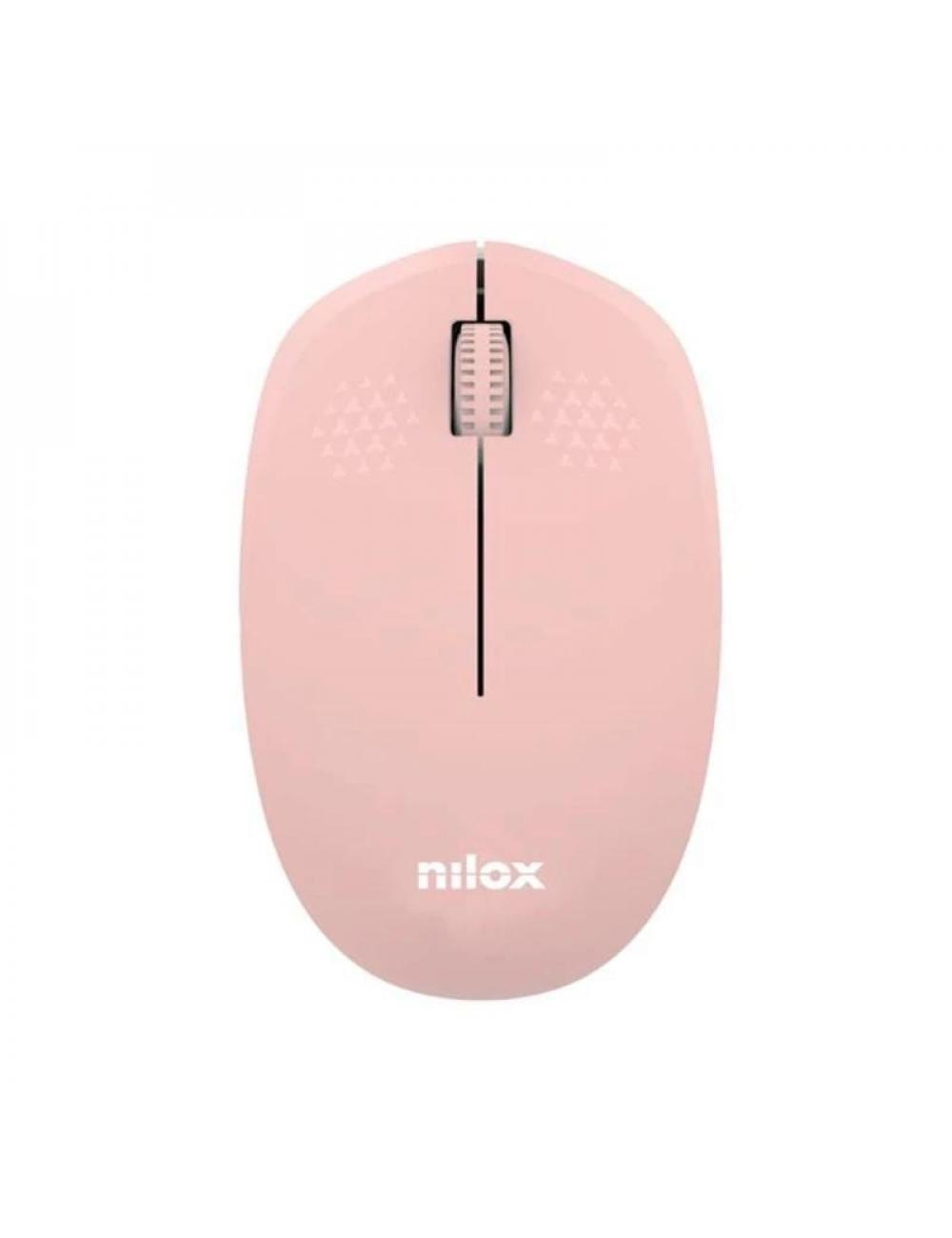 Nilox rat wireless, 1000 dpi, 3 botones, rosa
