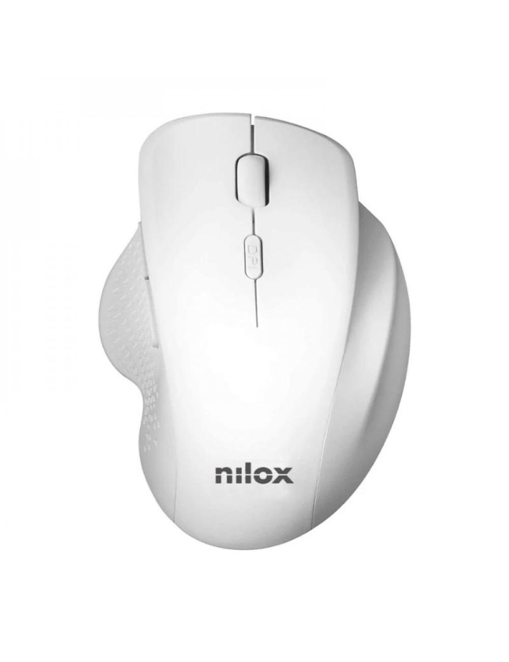 Nilox rat wireless 3200 dpi, 2.4g, blanco
