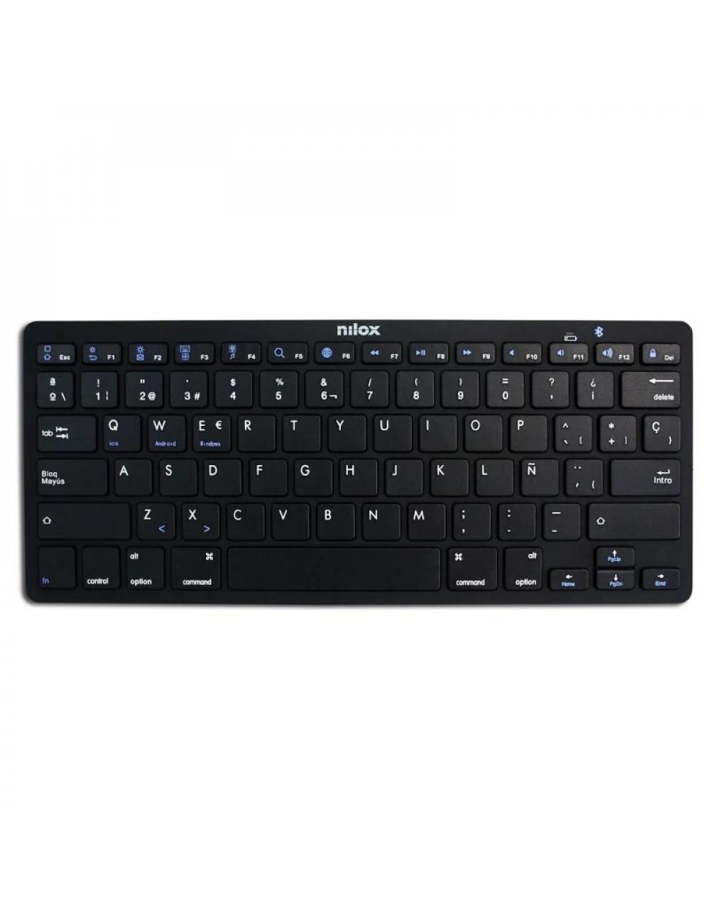 Nilox teclado nxkb01b bluetooh, negro