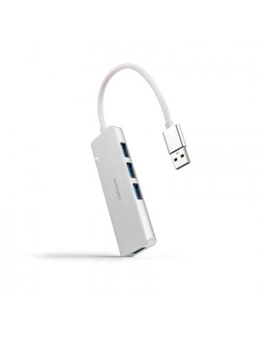 Nanocable hub usb 3.0 4 x usb 3.0 10cm. gris
