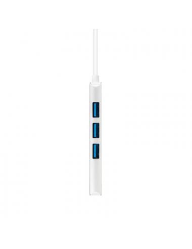 Nanocable hub usb 3.0 4 x usb 3.0 10cm. gris