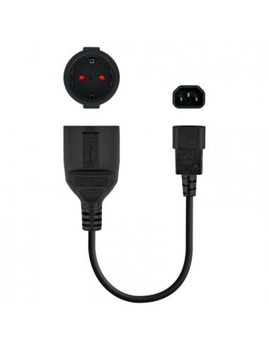Nanocable cable adaptador c14/m a cee7/h, 25cm