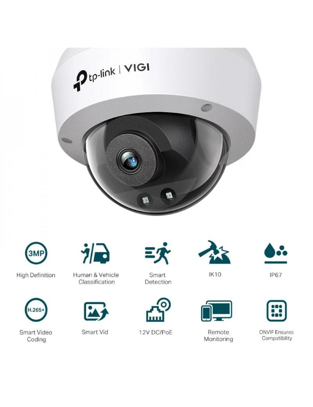 Vigi c疥ara ip domo c230i 3mp pl疽tico ir 4mm