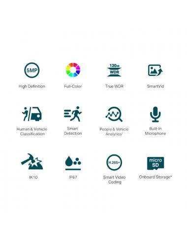 Vigi c疥ara ip domo c250 5mp pl疽tico full-color 2