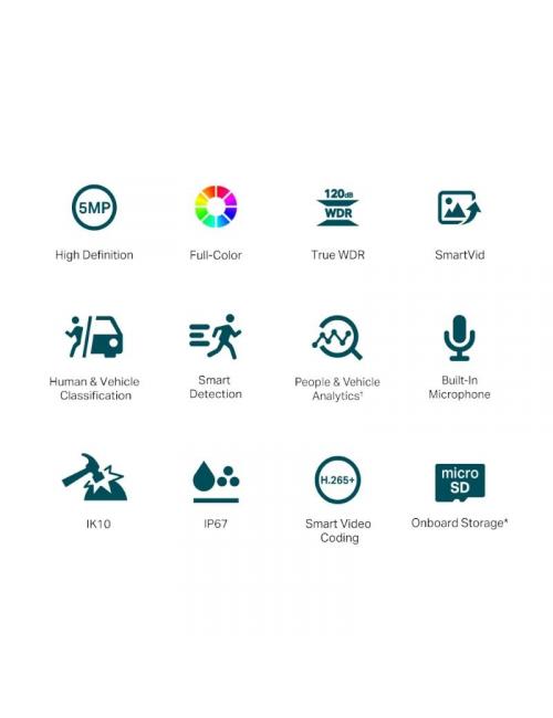 Vigi c疥ara ip domo c250 5mp pl疽tico full-color 2