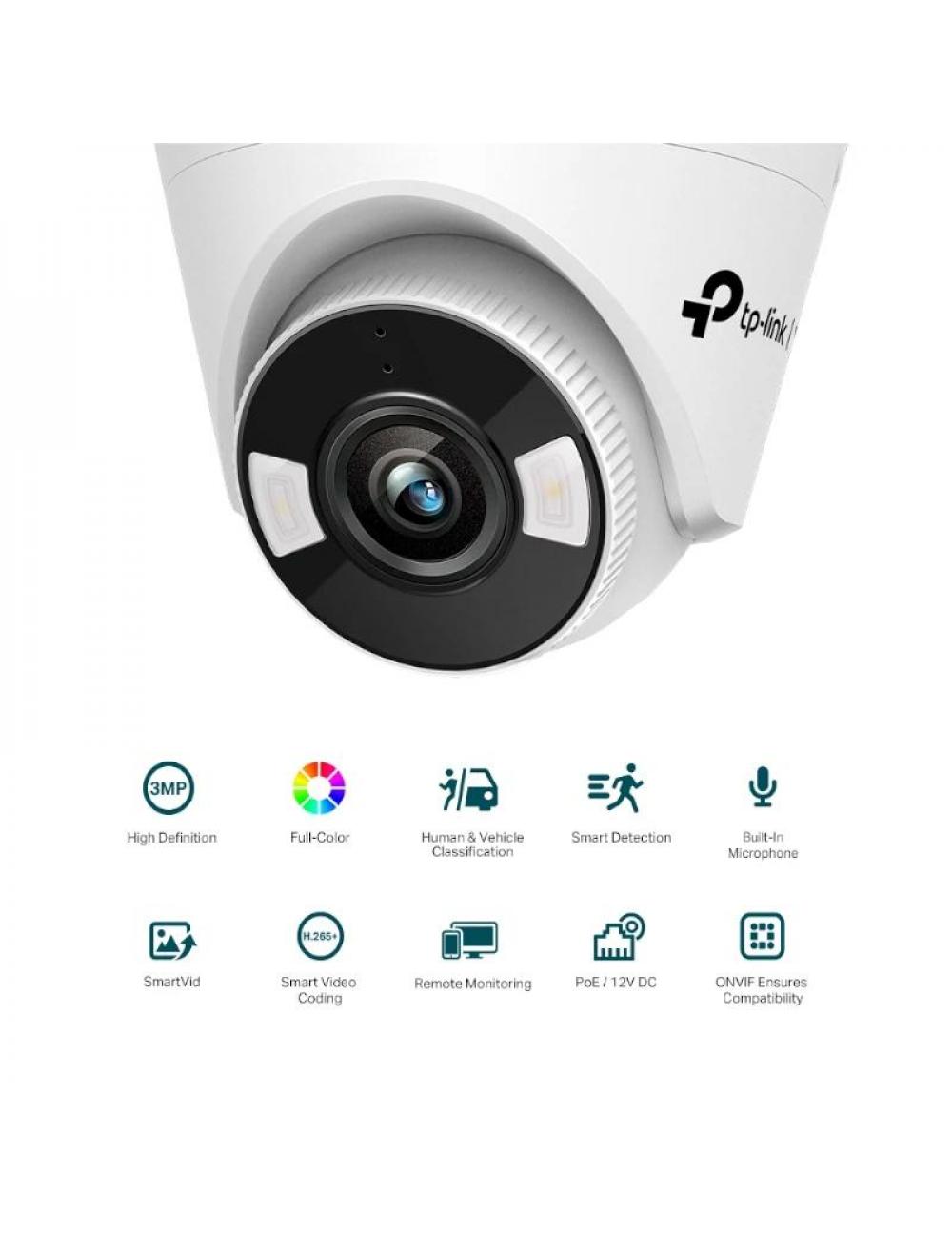 Vigi c疥ara ip turret c430 3mp pl疽tico full-color