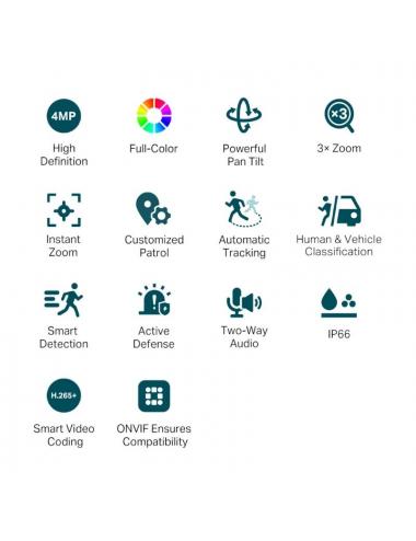 Vigi c疥ara ip pt c540v 4mp pl疽tico full-color