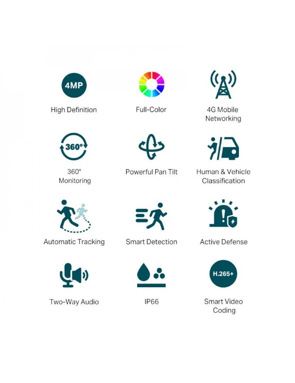 Vigi c疥ara ip pt c540-4g 4mp pl疽tico full-color