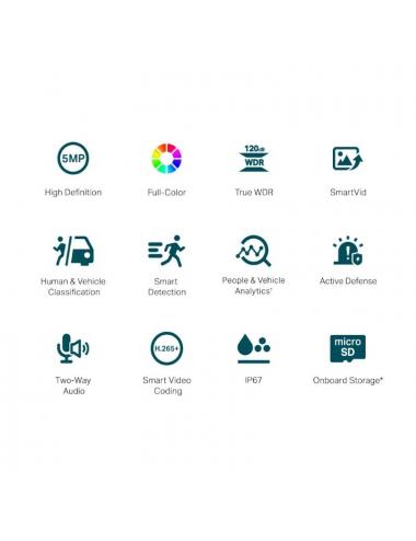 Vigi c疥ara ip bullet c350 5mp pl疽tico full-color