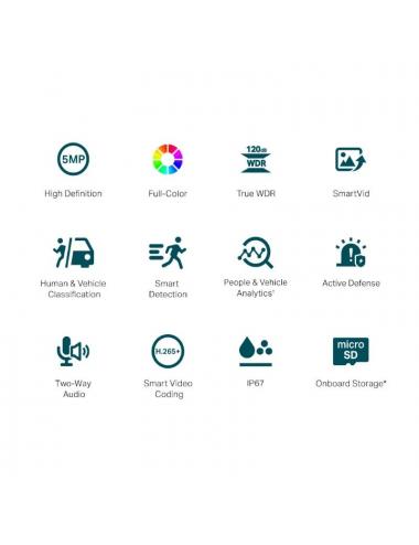 Vigi c疥ara ip bullet c350 5mp pl疽tico full-color