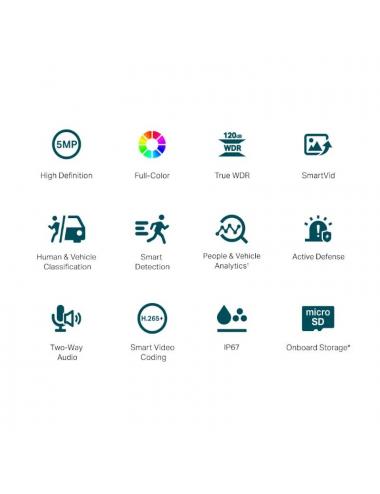 Vigi c疥ara ip bullet c350 5mp pl疽tico full-color