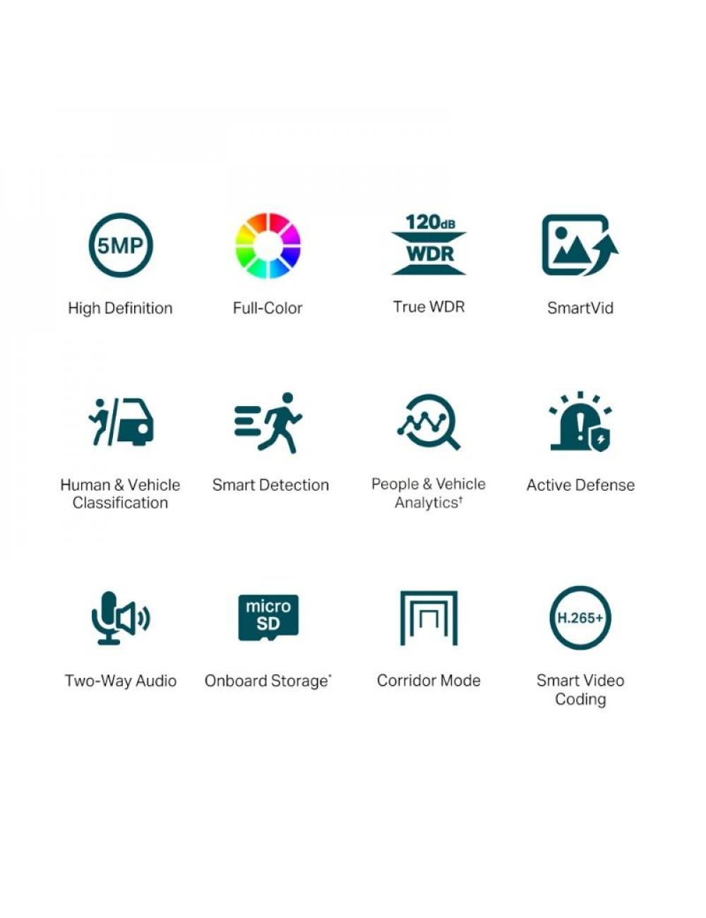 Vigi c疥ara ip turret c450 5mp pl疽tico full-color