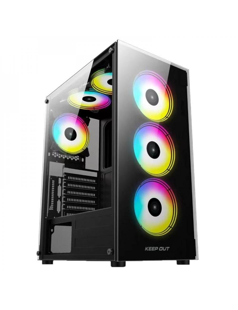 Keep out caja atx xc-210 glass black usb3.0