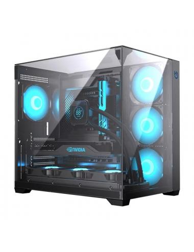 Hiditec caja atx gaming sky black usb 3.1 type-c