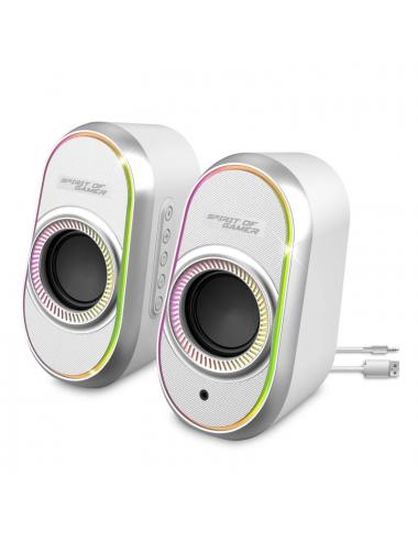 Spirit of gamer altavoz 2.0 fanatic 500 rgb white