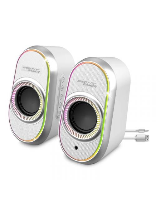 Spirit of gamer altavoz 2.0 fanatic 500 rgb white