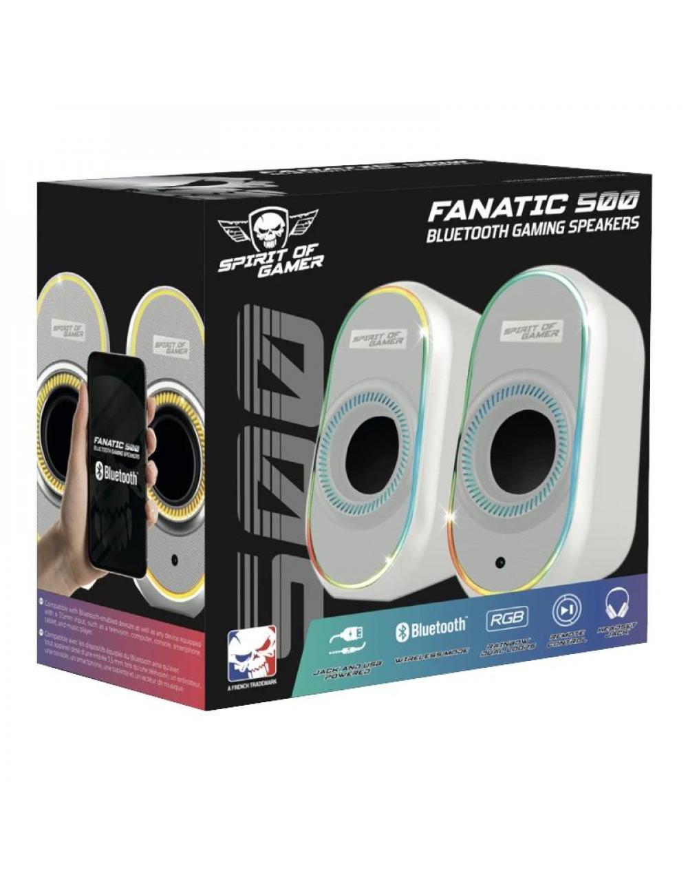 Spirit of gamer altavoz 2.0 fanatic 500 rgb white