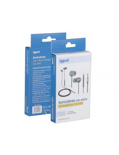 Iggual auriculares con micro intrauditivos jack3,5